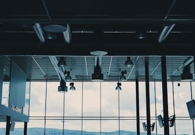 a view of a building through a window