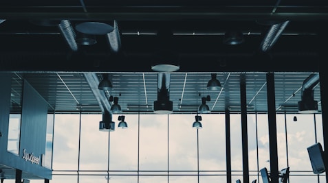 a view of a building through a window