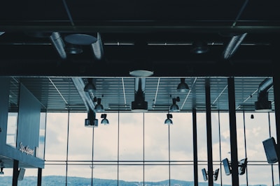 a view of a building through a window