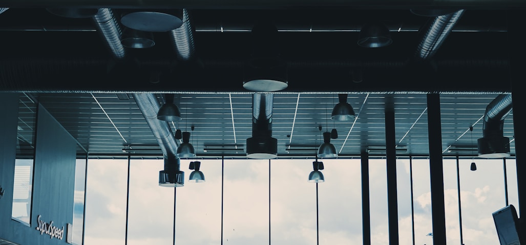 a view of a building through a window