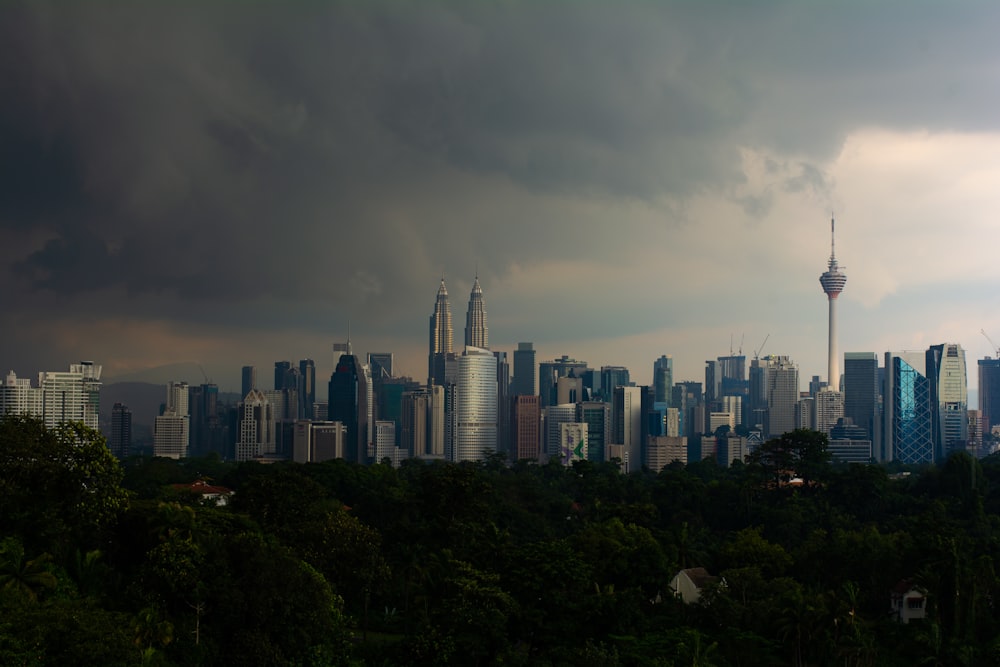 a view of a city from a distance