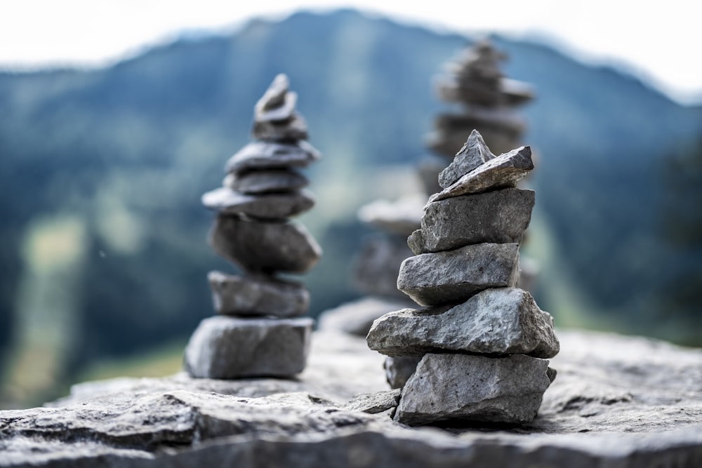 a pile of rocks stacked on top of each other