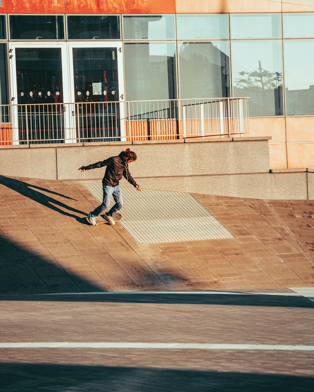 a man riding a skateboard down the side of a ramp