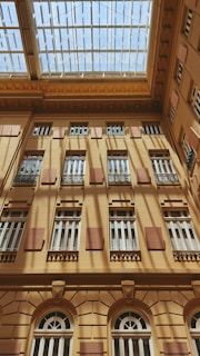 An interior shot of a restored building highlighting original design elements.