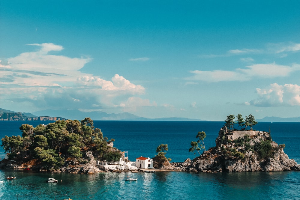 a small island in the middle of a body of water