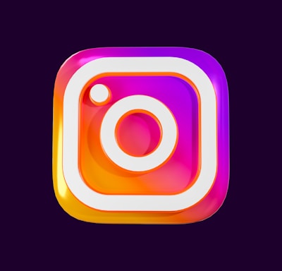 an instagram logo with a purple background