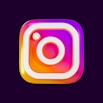 an instagram logo with a purple background