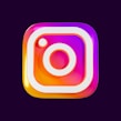 an instagram logo with a purple background