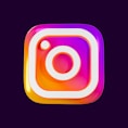 an instagram logo with a purple background