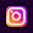 an instagram logo with a purple background