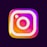 an instagram logo with a purple background