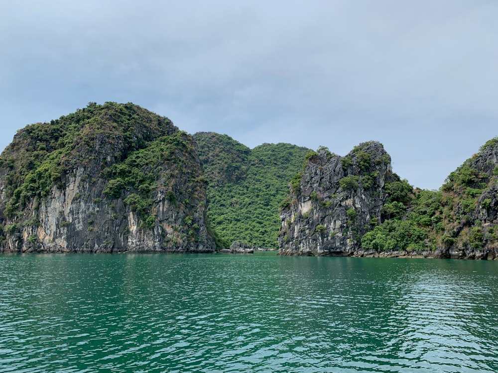 a large body of water surrounded by mountains