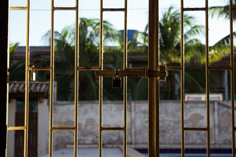 a gate that has a lock on it