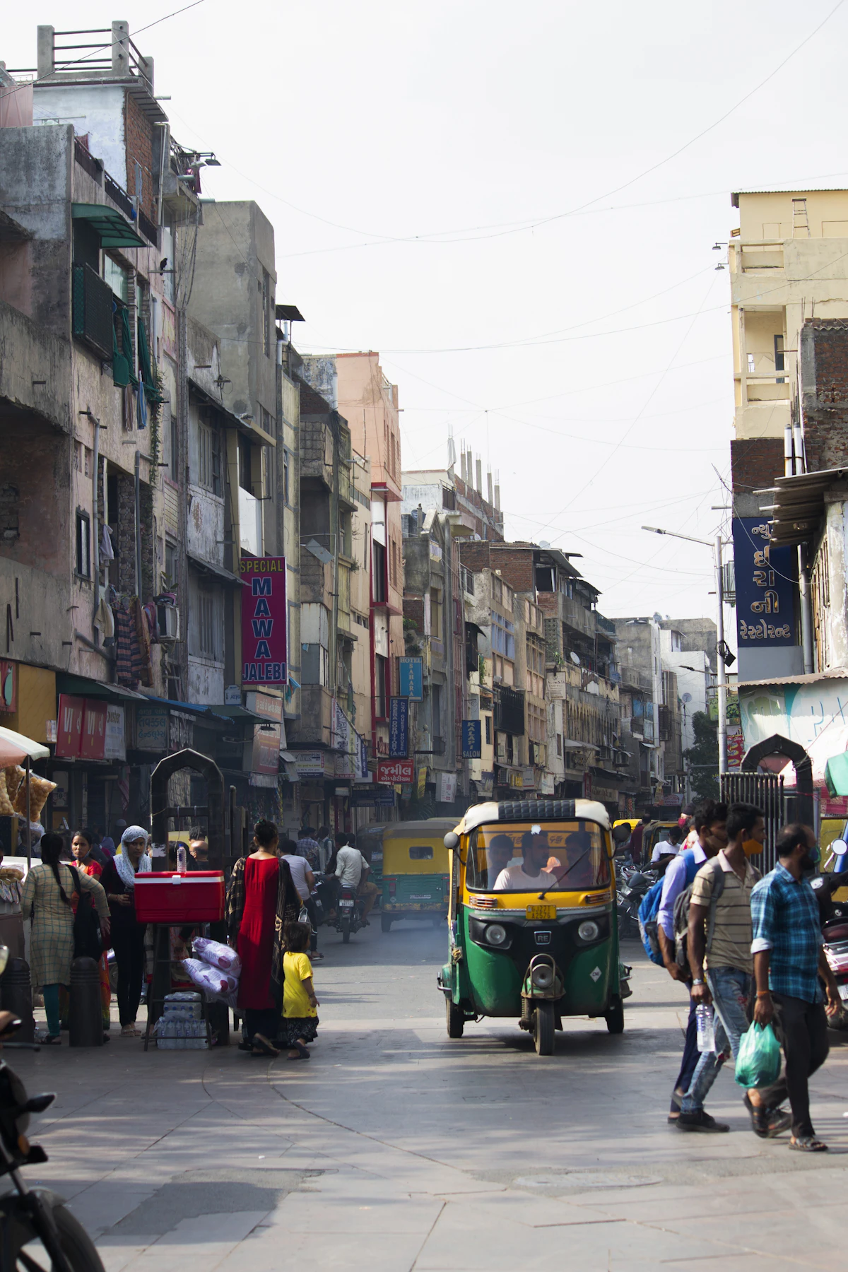 A busy street at Lal Darwaja in Ahmedabad's old city