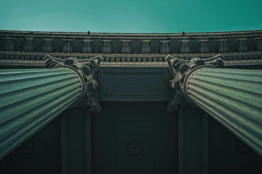 a close up of the top of a building