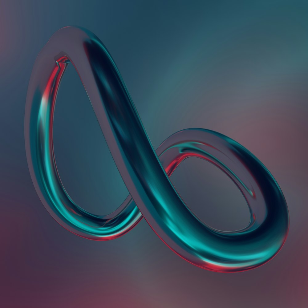 Un objeto azul y rojo con una larga cola curva