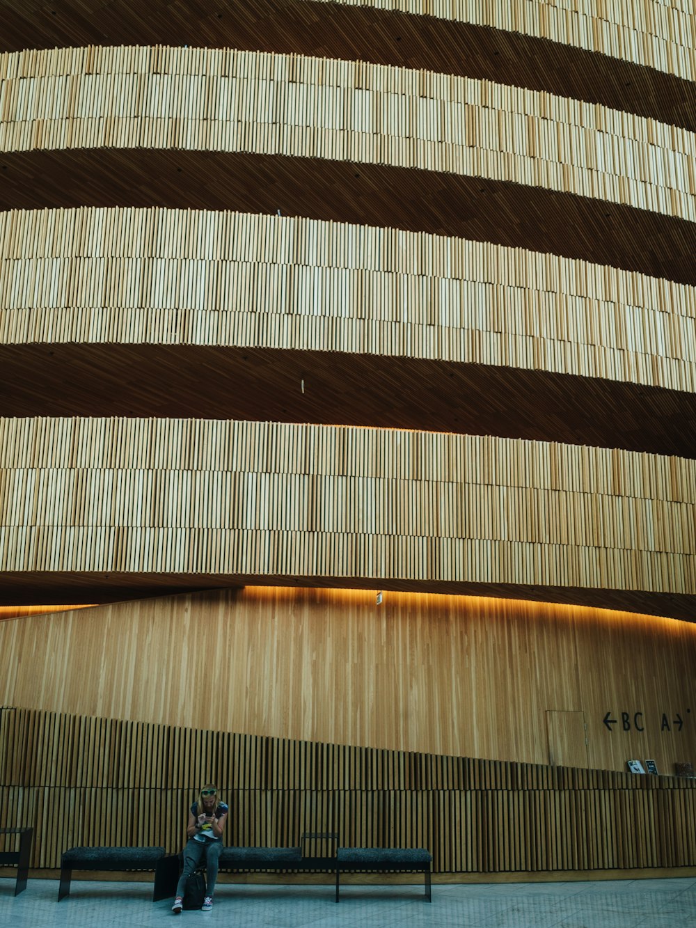 a person standing in front of a building