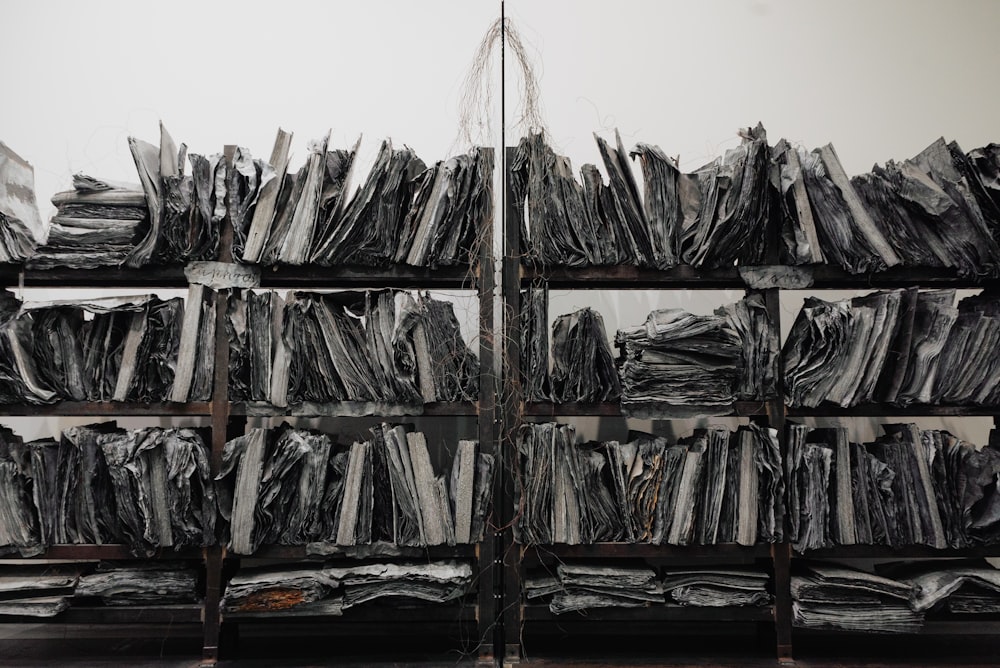 a book shelf filled with lots of books