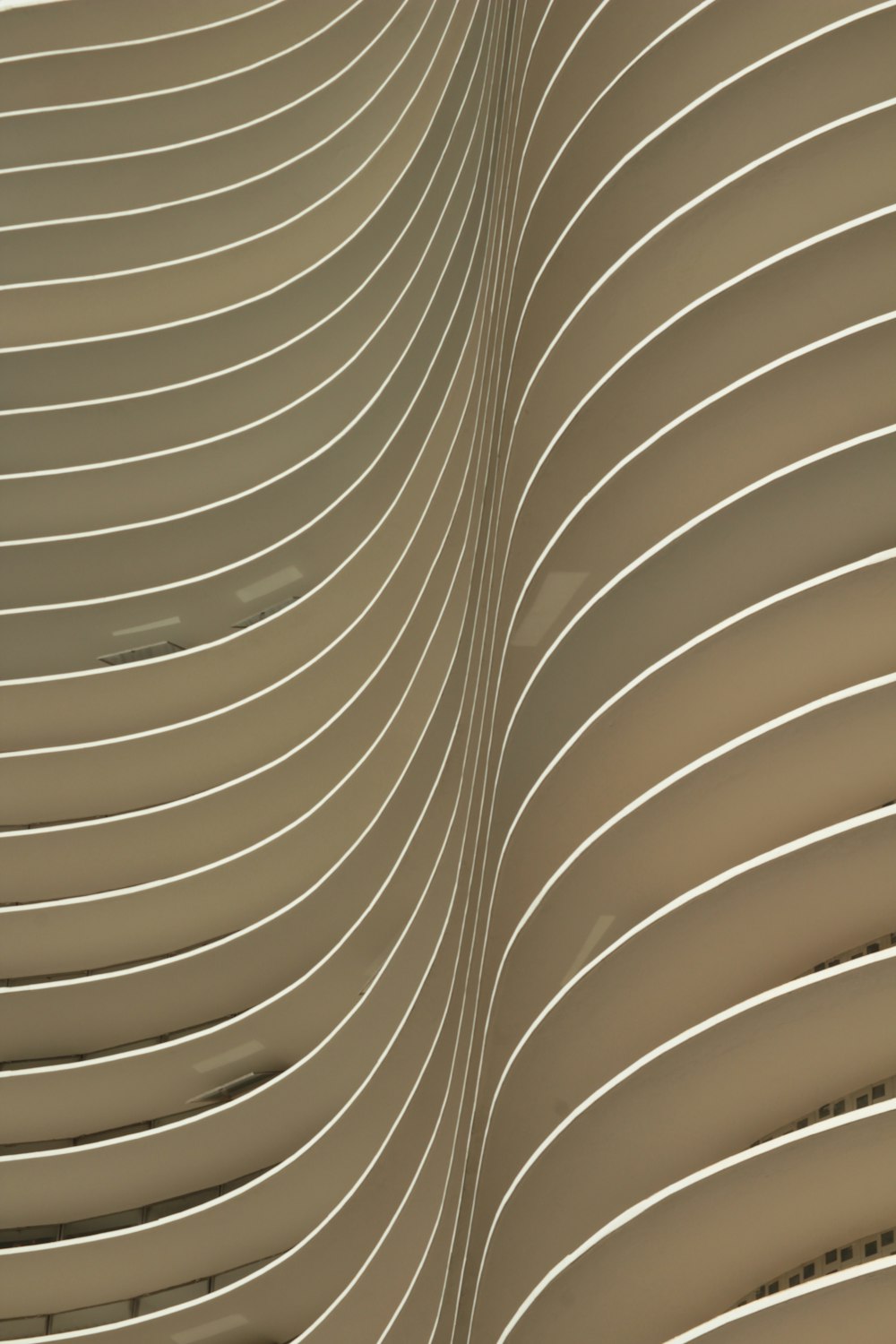a close up of a building made of wavy lines