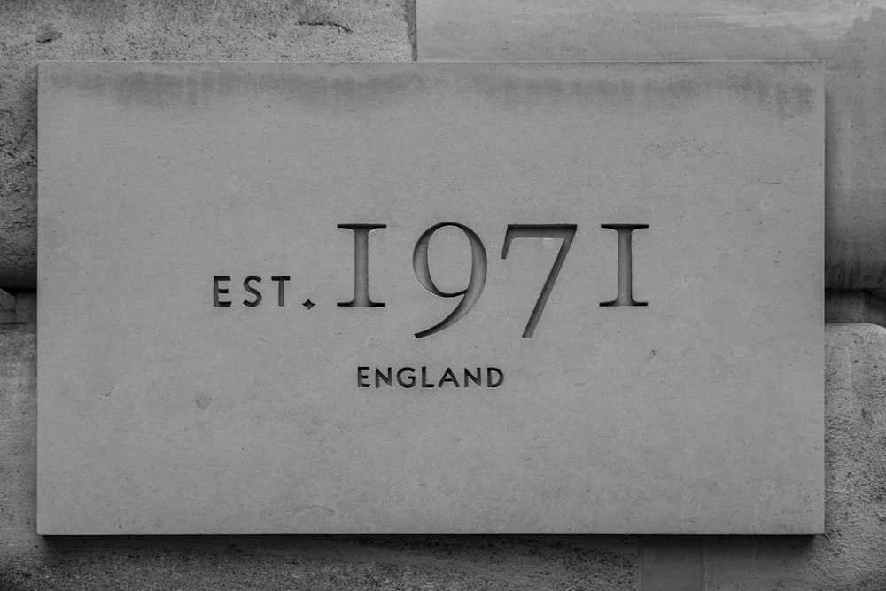 a plaque with the name of england on it