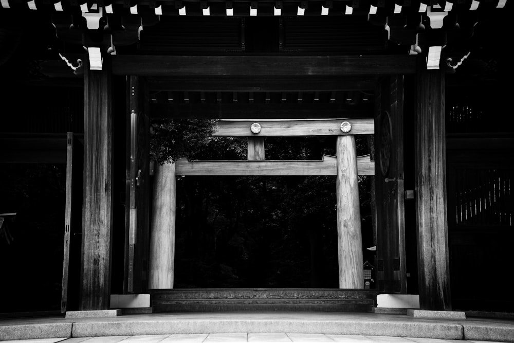 a black and white photo of a doorway