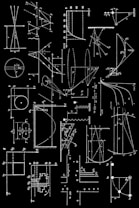 a black and white drawing of a machine
