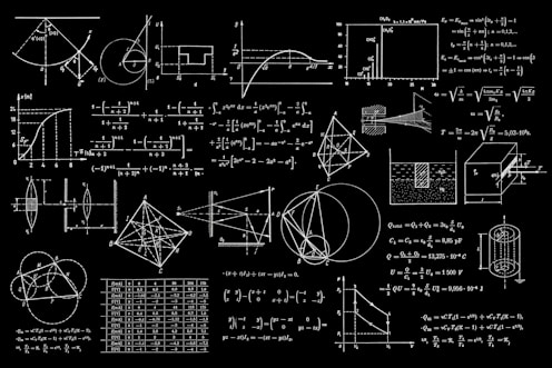 a blackboard with a bunch of diagrams on it