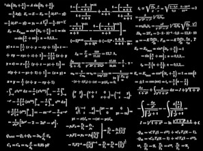a black and white photo of a number of calculations