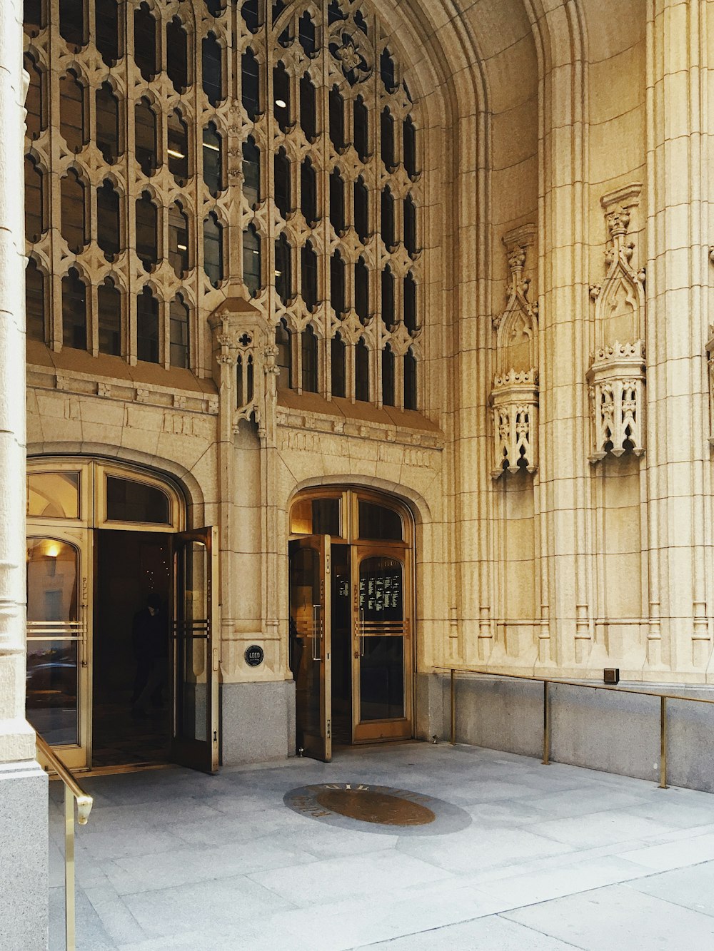 a large building with a clock on the front of it