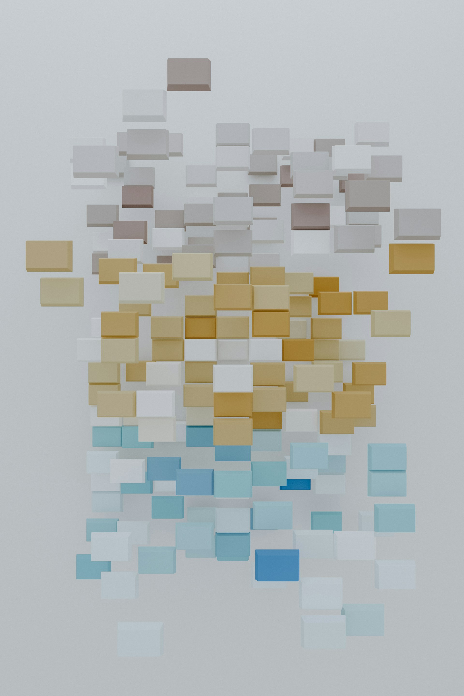 an abstract painting of squares and rectangles on a white background