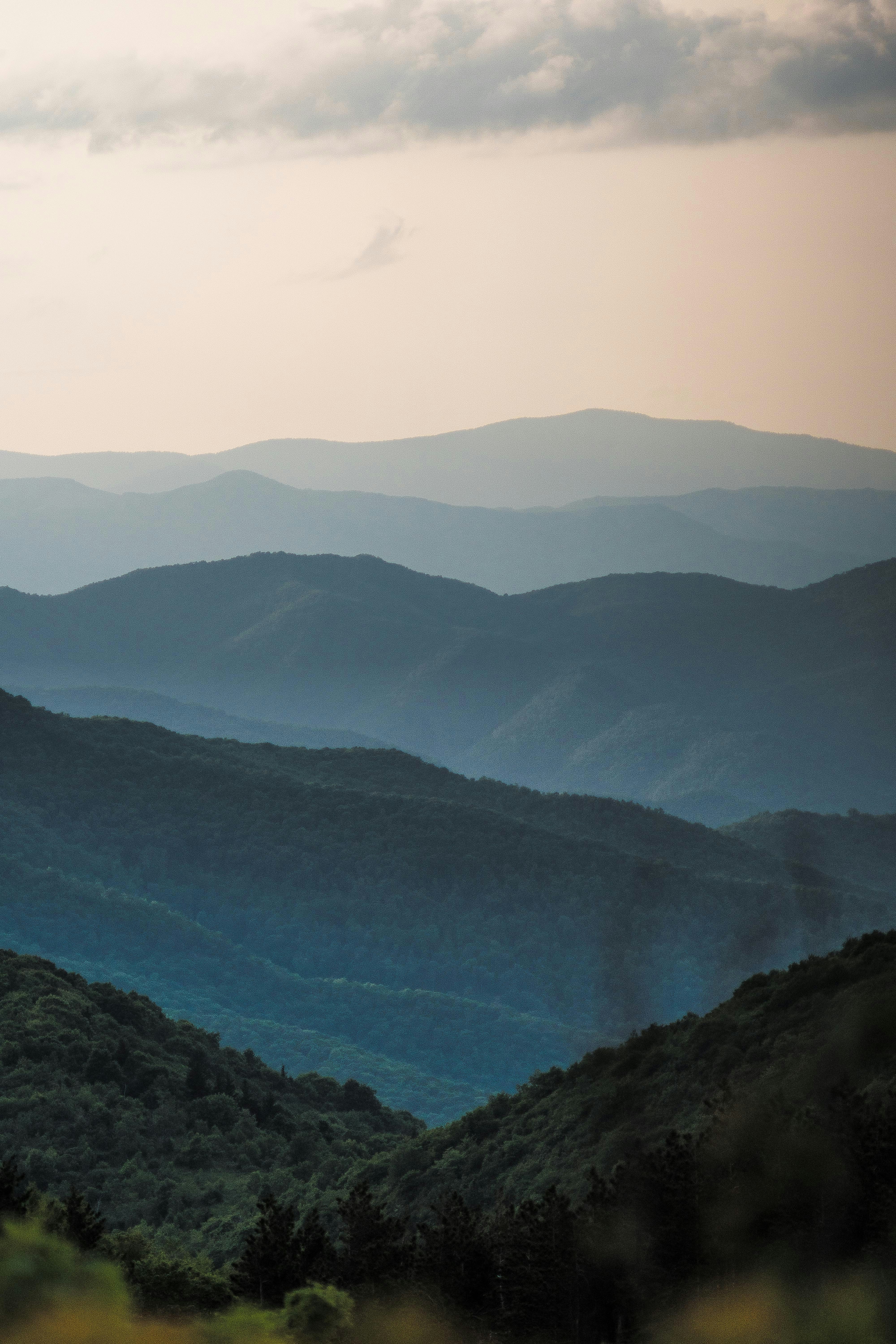 a view of a mountain range from a distance