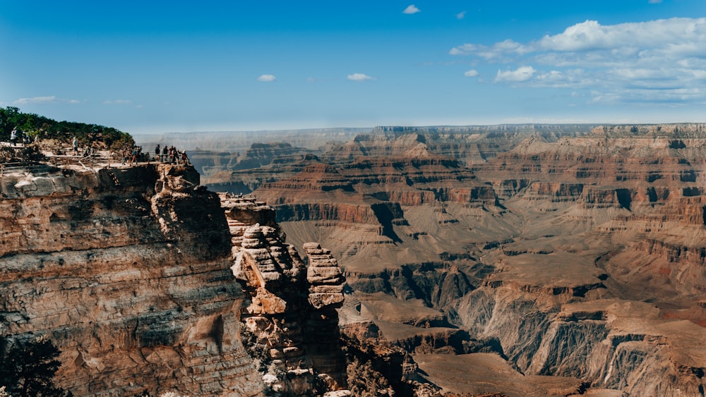 a canyon with a mountain in the background