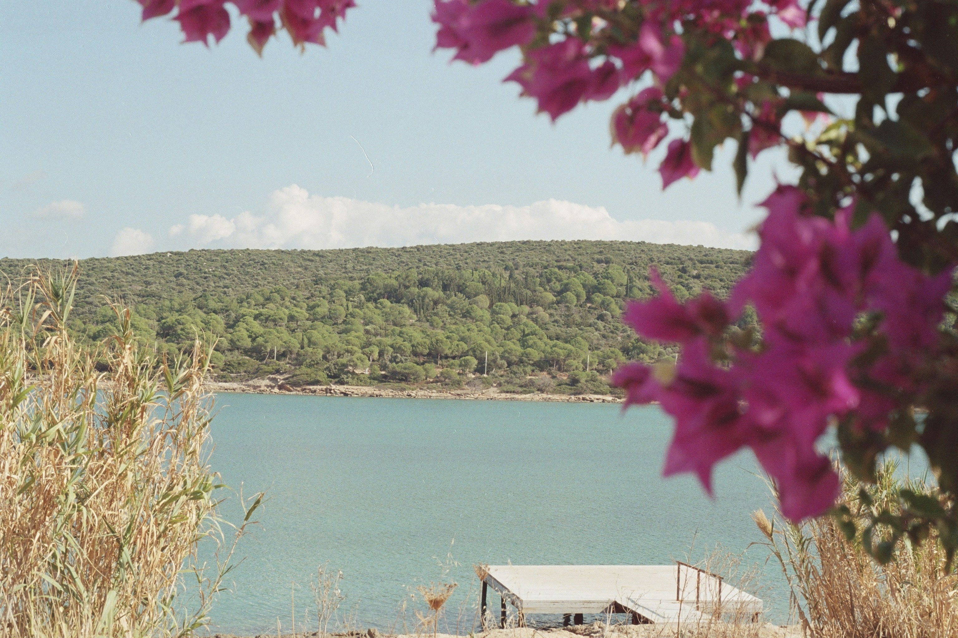 a body of water surrounded by a lush green hillside, We were having fun with my gf.</p><p>23.10.2021 - Nevo Film 400</p><p>Nikon FE2 - 35mm, 50mm and 28mm.