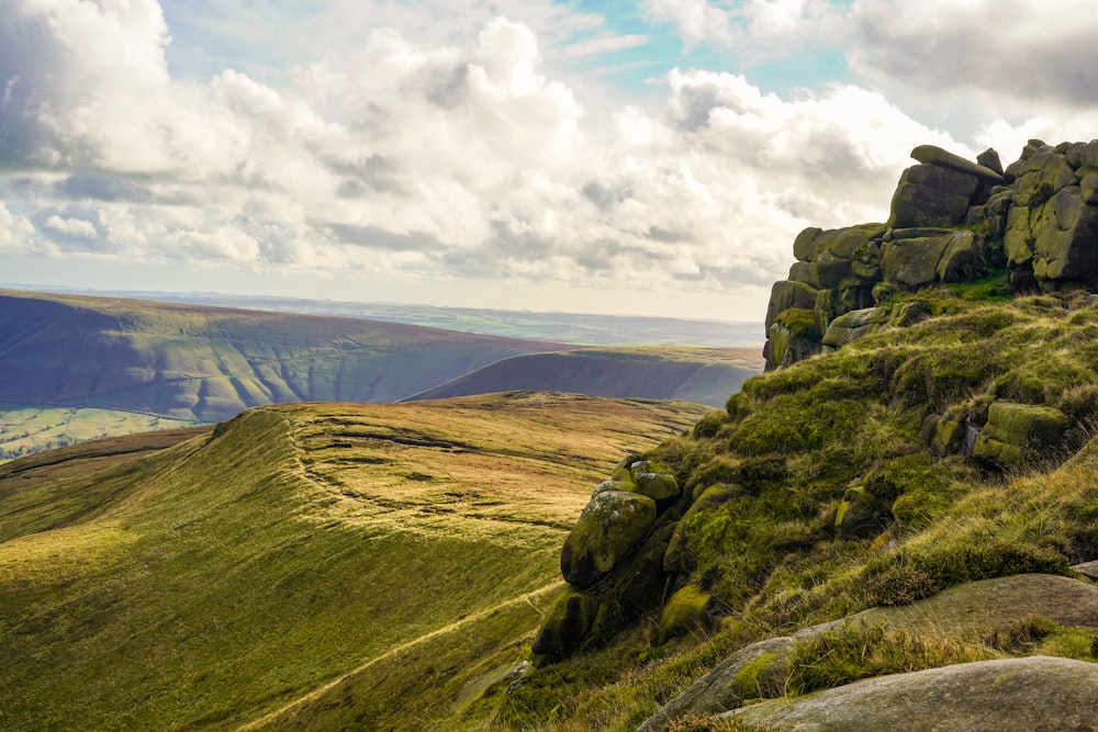 a view of a rocky outcropping in the countryside