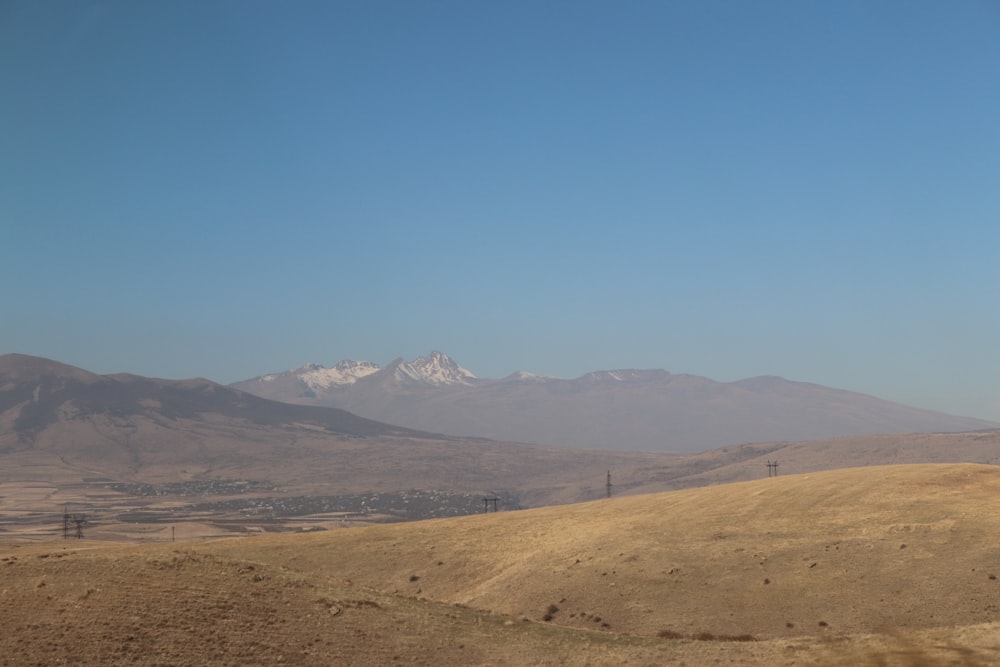 a view of a mountain range from a distance