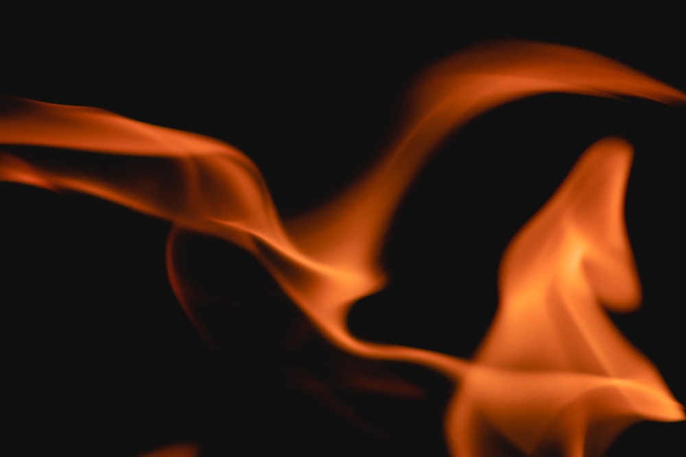 a close up of a fire with a black background