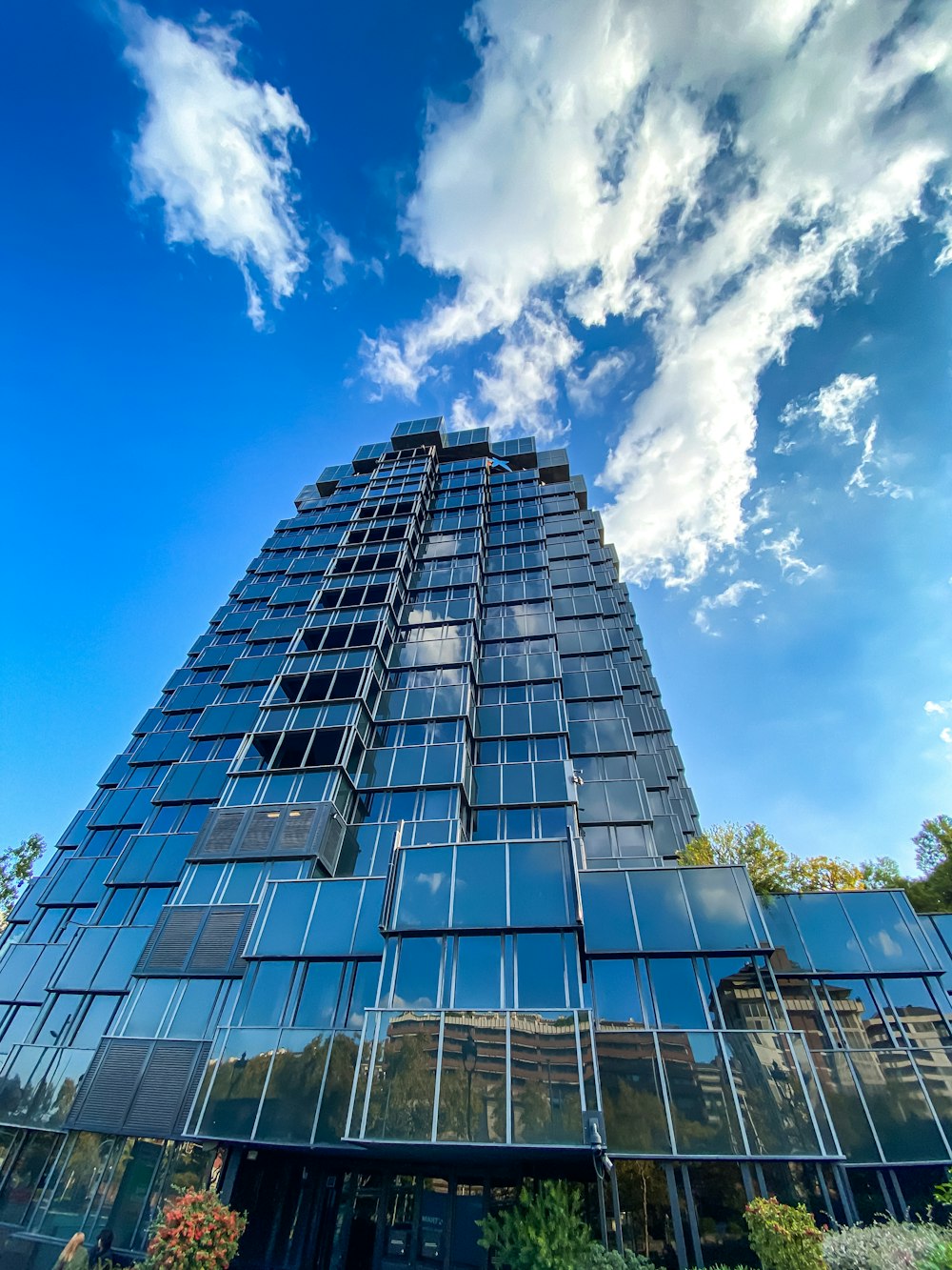 a very tall building with lots of windows