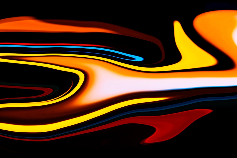 a black background with a multicolored swirl