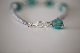 A close-up of a finished bracelet highlighting its intricate details.