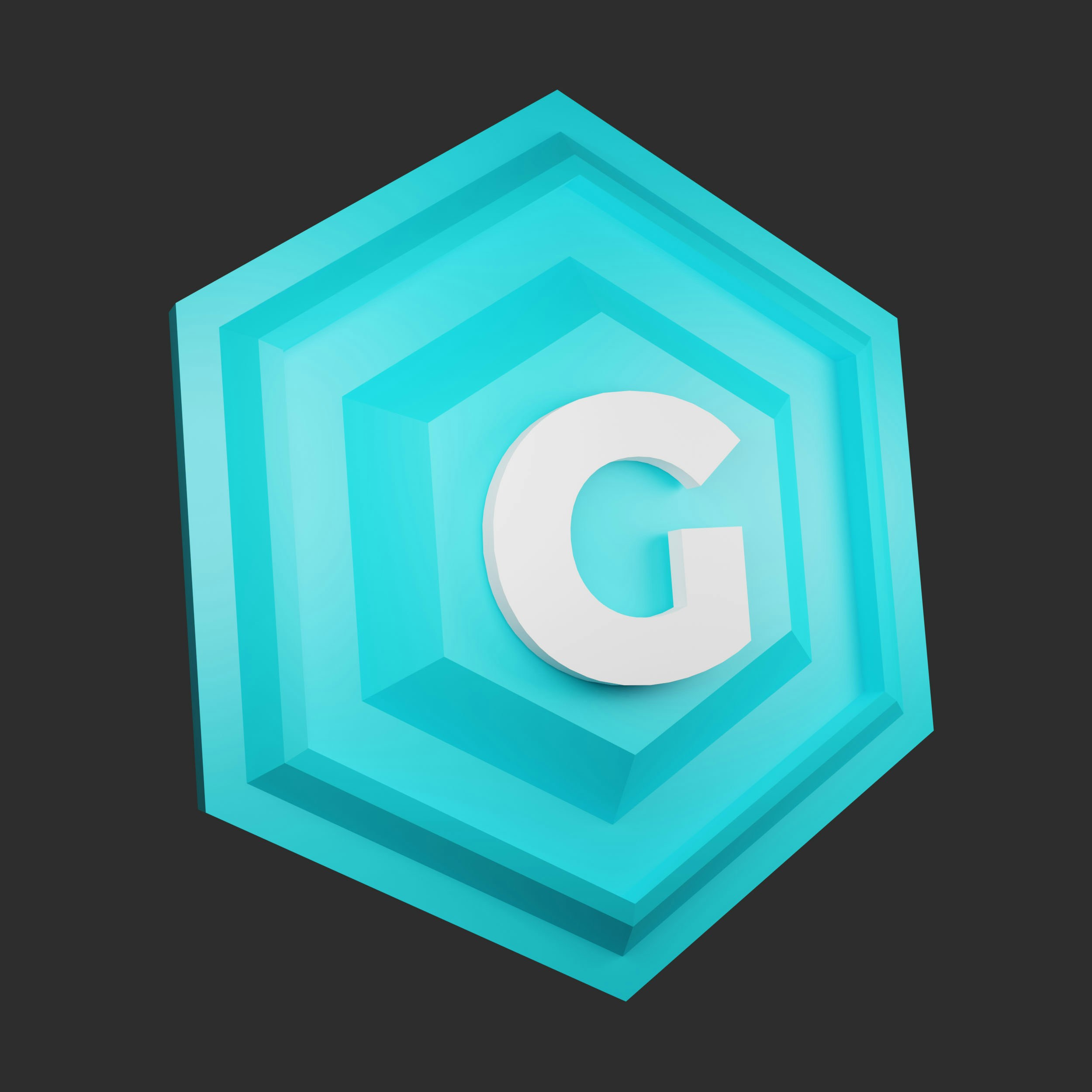 3d render G icon