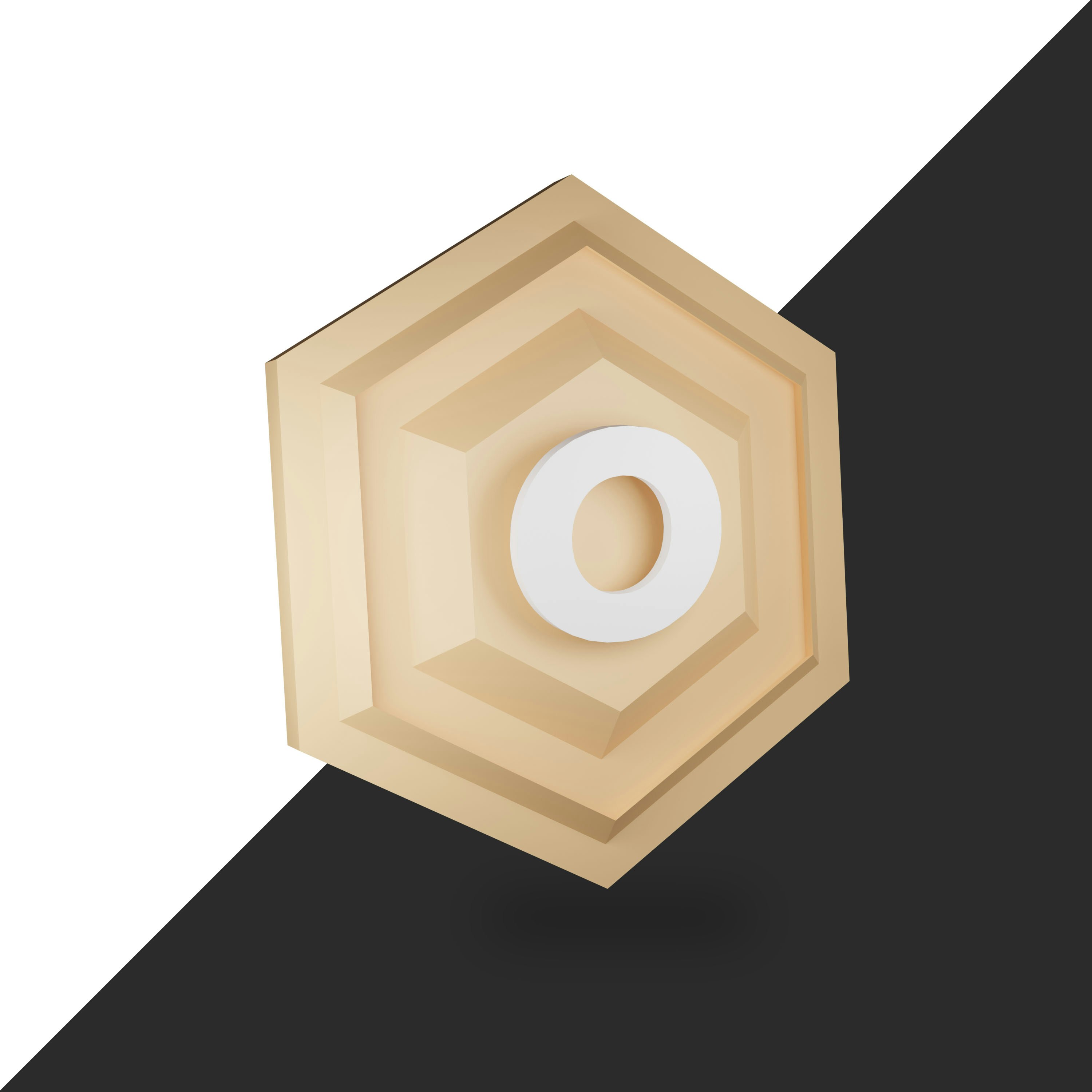 Une photo en noir et blanc d’un objet hexagonal