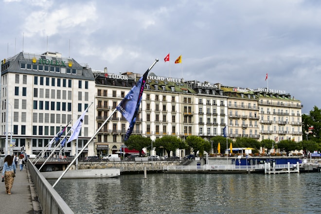 a body of water with a bunch of buildings in the background
