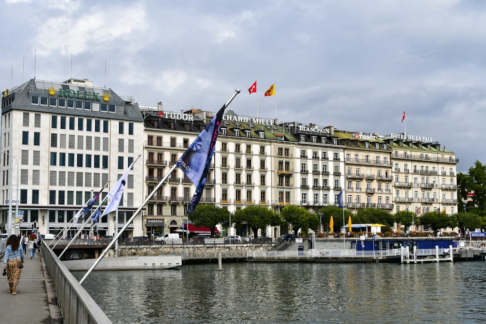 a body of water with a bunch of buildings in the background