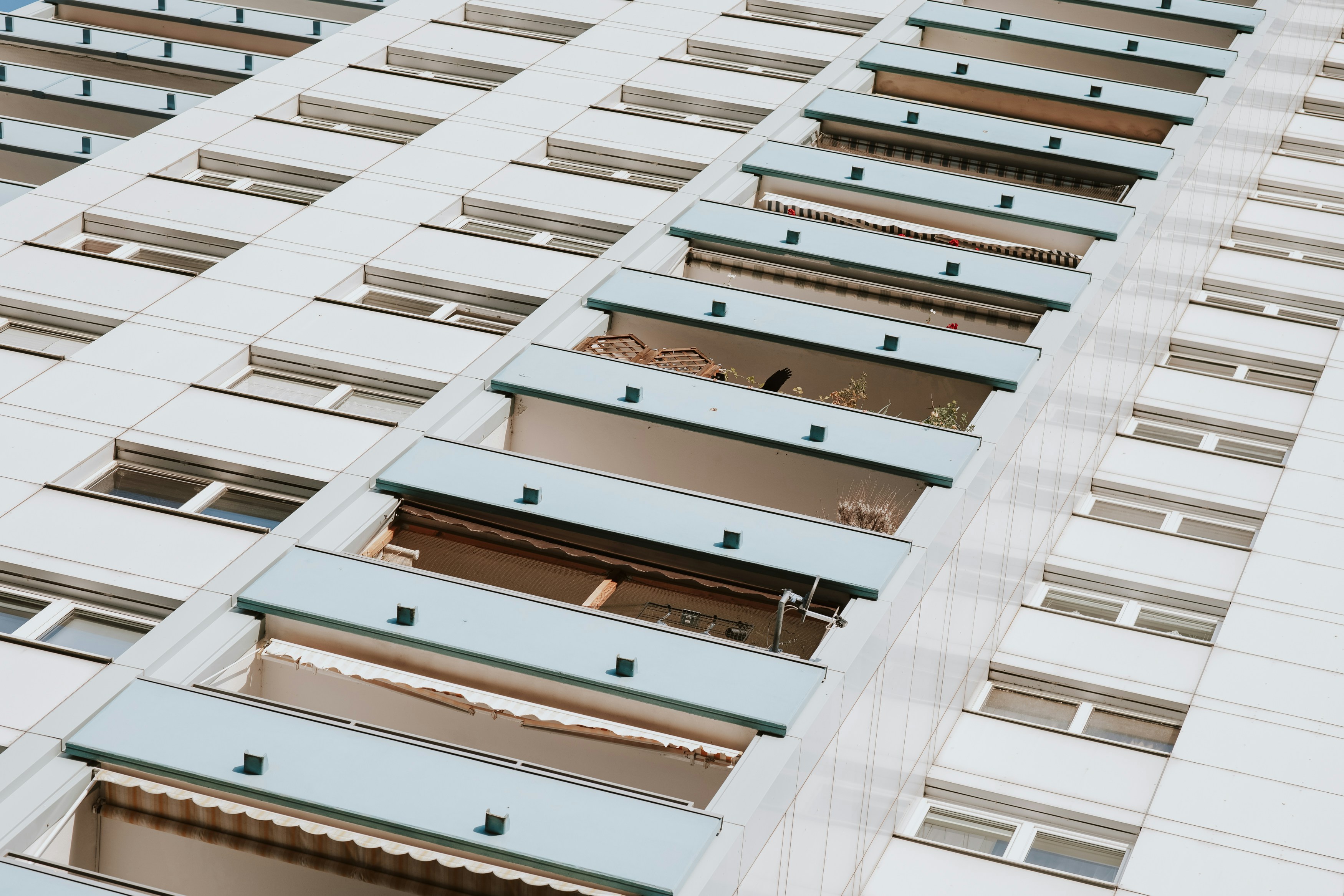 a very tall building with lots of windows