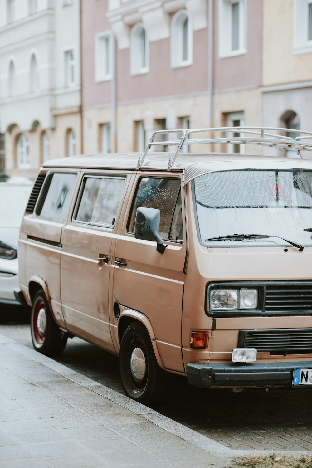 a van parked on the side of the road