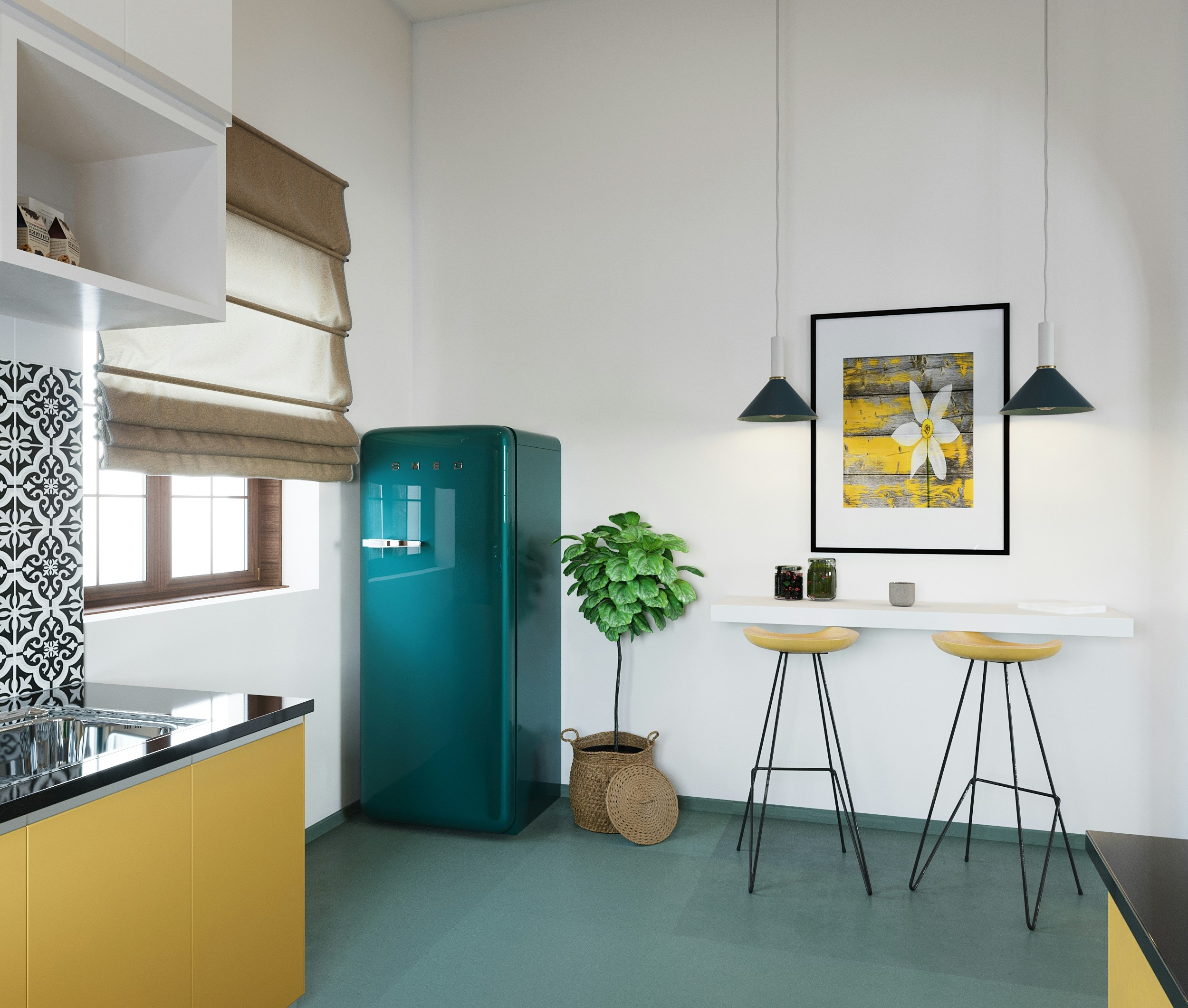 a modern garage apartment kitchen with an island - floor plans for garage apartments