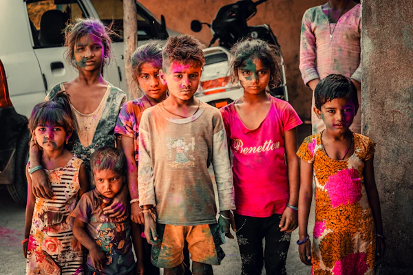 Group of young children standing together