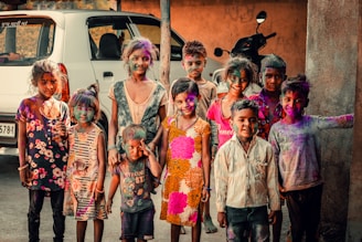 a group of people standing next to each other