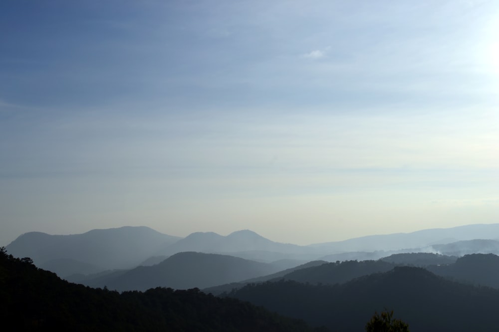 a view of a mountain range from a distance