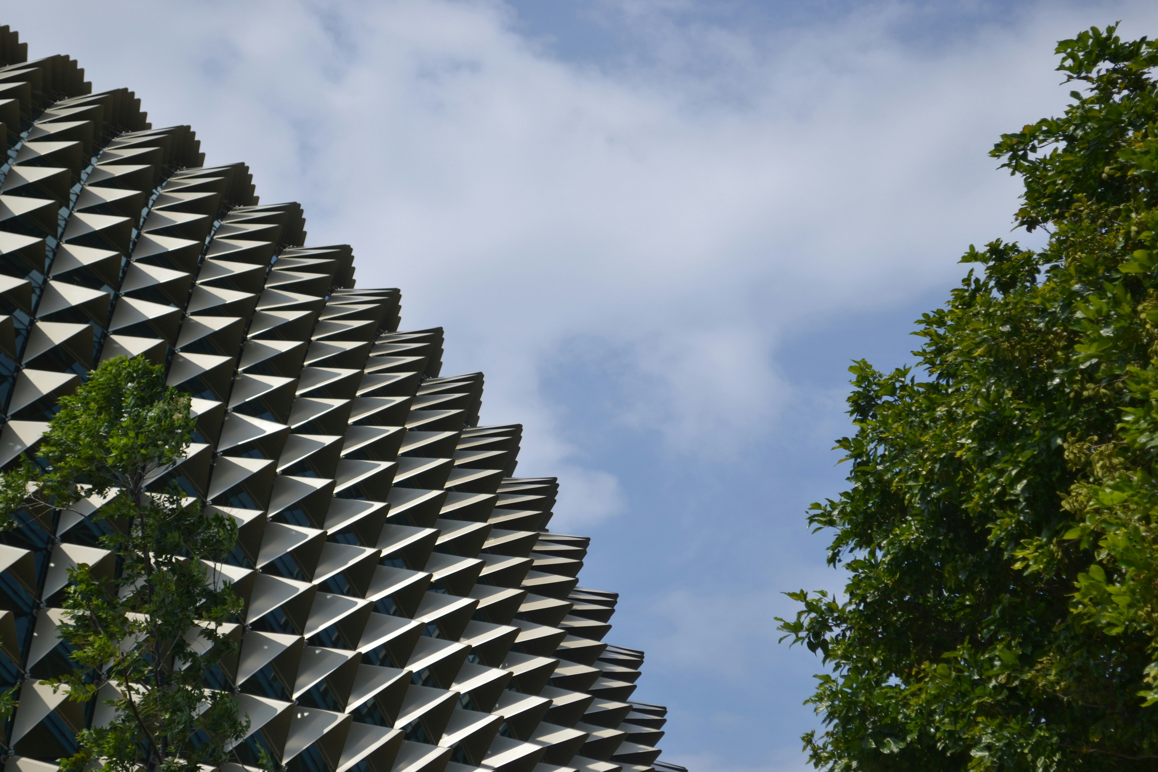 a building that has a very unusual design on it